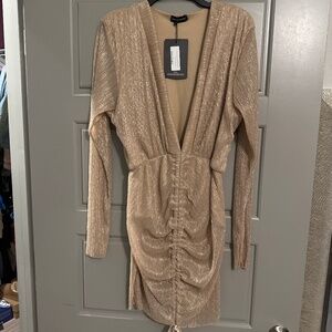 Gold PrettyLittleThing Dress